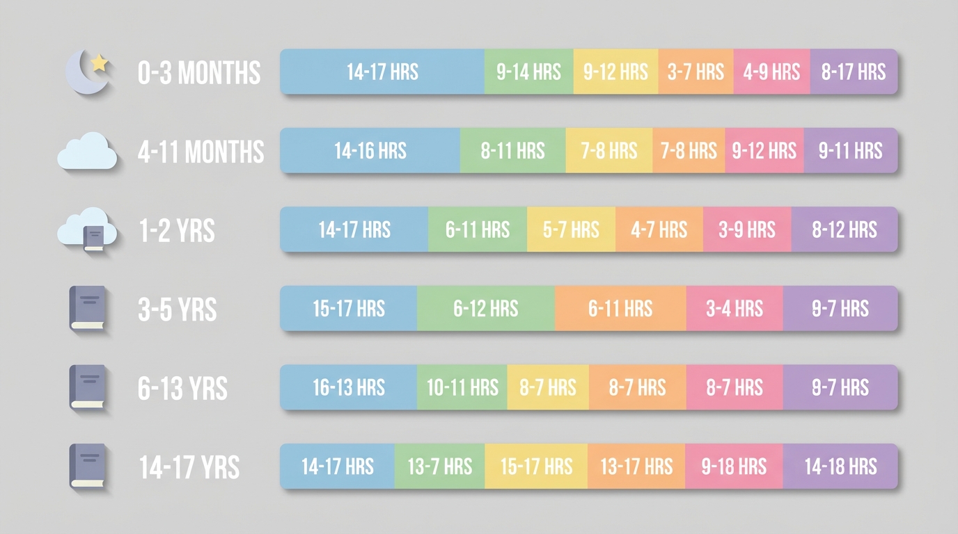 Heures de sommeil par âge pour les enfants : guide complet
