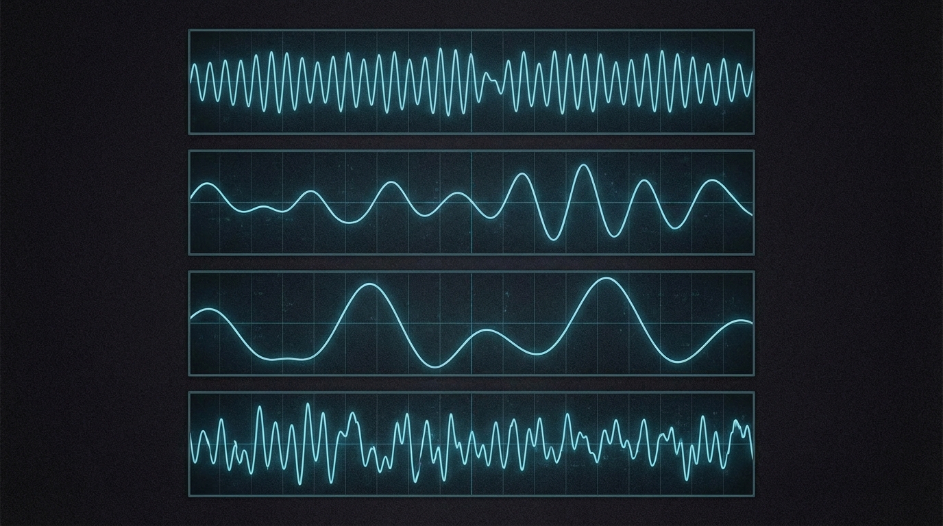 Comparaison visuelle des ondes cérébrales typiques associées aux différents stades du sommeil.