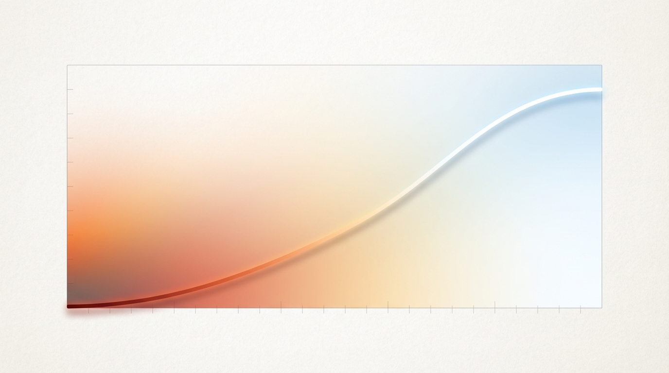 Infographie : progression de l'intensité lumineuse (lux) et du spectre sur une fenêtre de ~25 minutes.