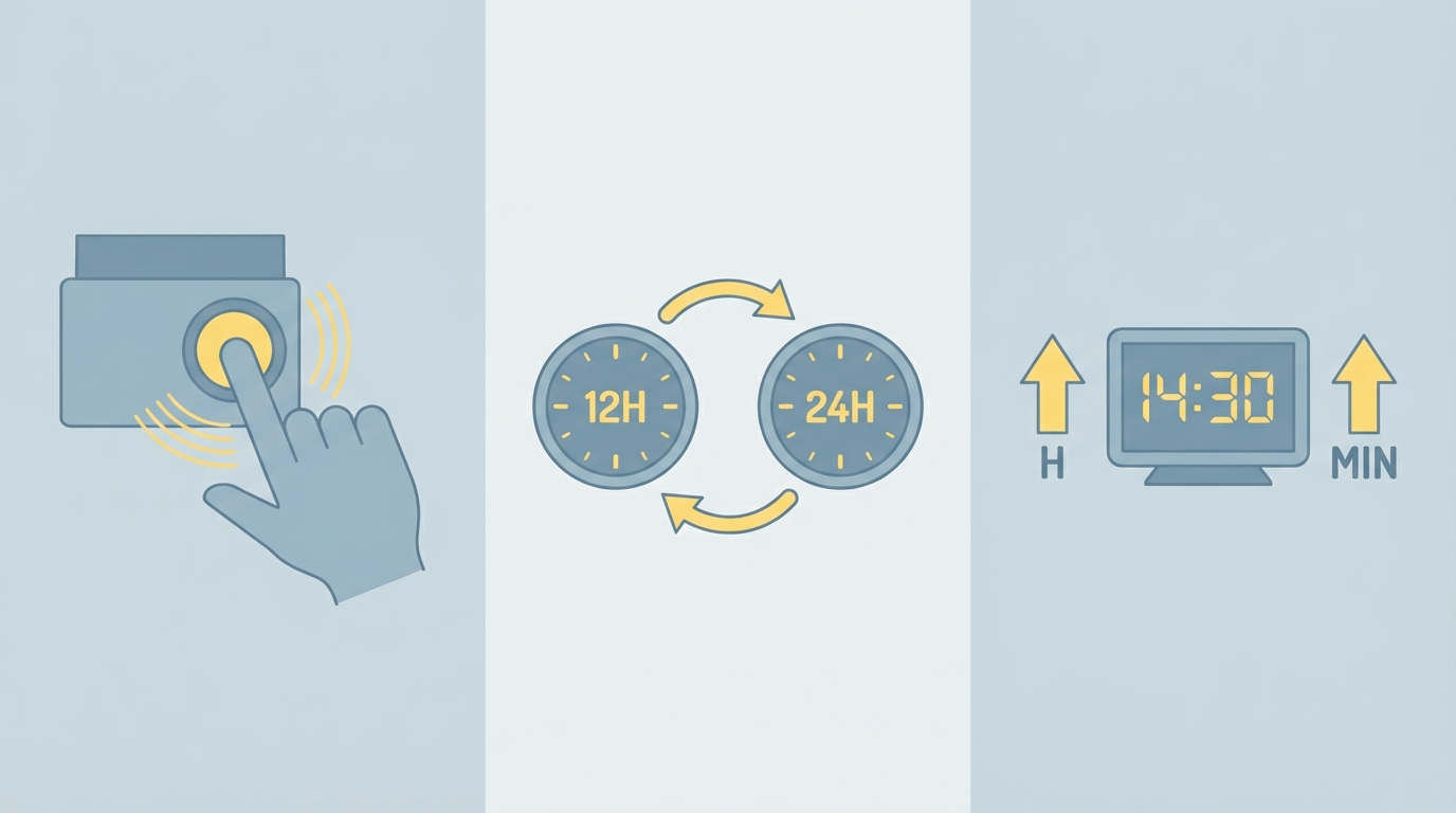 Diagramme pas-à-pas sans texte montrant les trois opérations principales.
