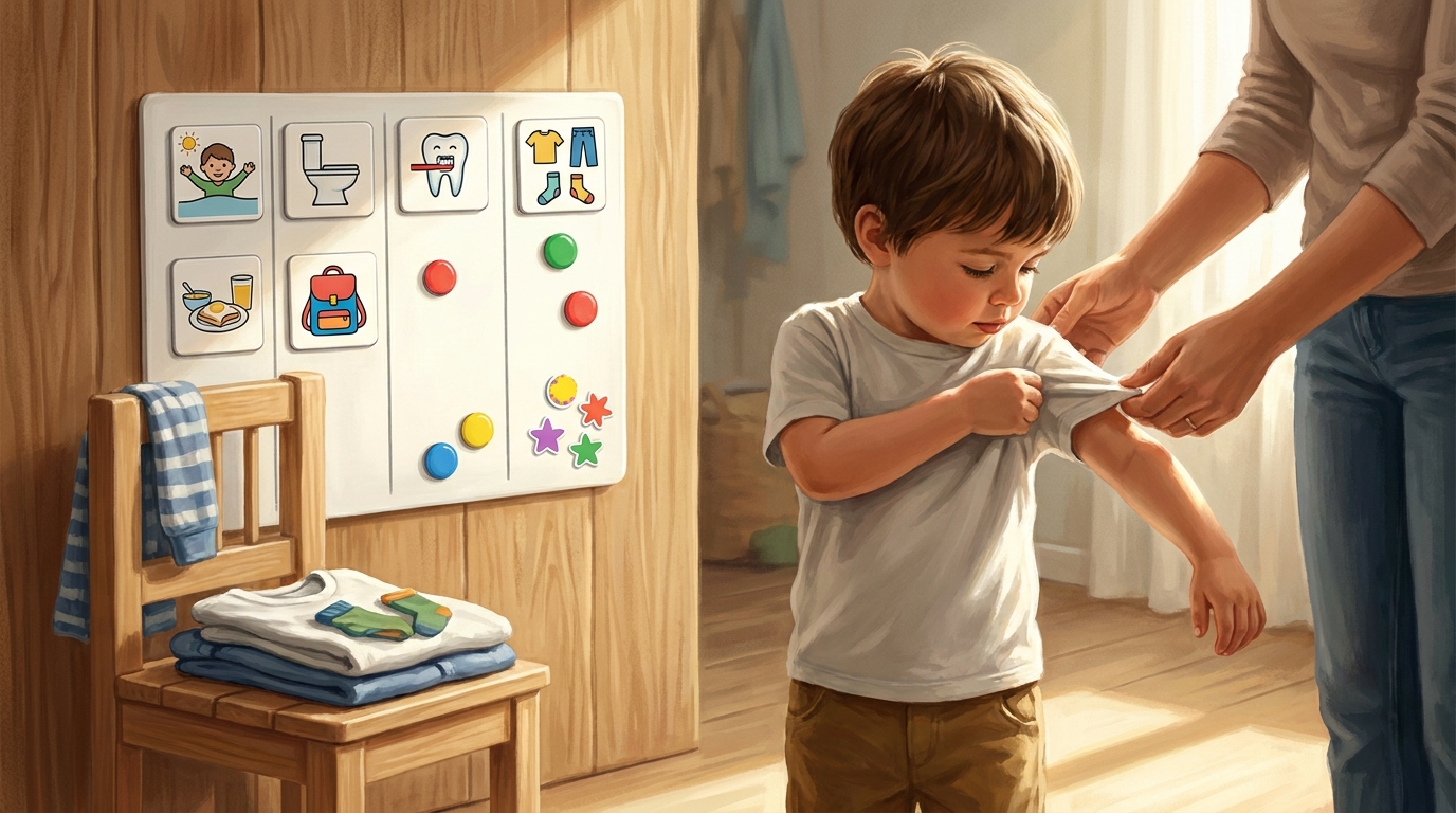 Repère visuel pour guider l’enfant